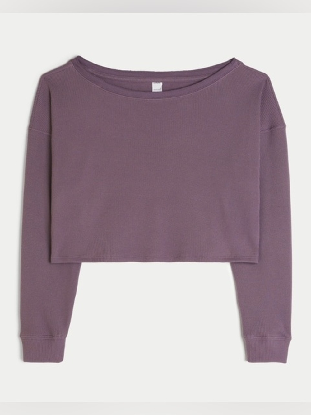 Gilly Hicks Waffle Cropped Long-Sleeve Top Size Medium In Purple - C77-004